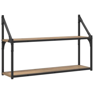 Vidaxl Stenska polica Montaža za steno Artisan hrast 80 x 21 x 51 cm