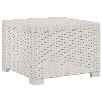 Vidaxl Kavč za vrt s 1 sedeži v ratan videzu PP Bela 55 x 55 x 39 cm