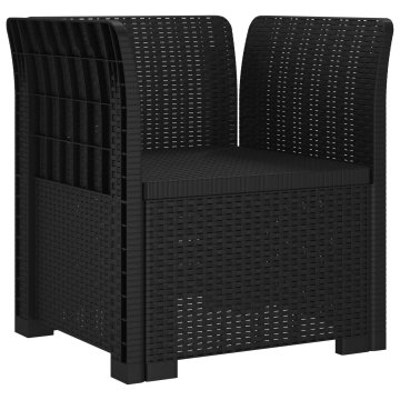 Vidaxl Enosedežni naslonjač videz ratana PP Antracit 68 x 62 x 70,5 cm