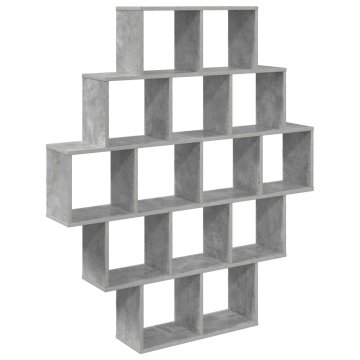 Vidaxl Stenska polica Betonsko siva 120 x 20 x 136 cm Inženirski les