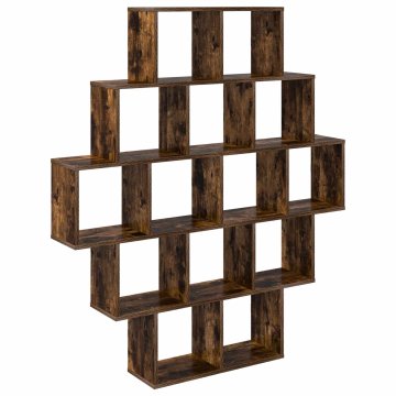 Vidaxl Stenska polica Dimljen hrast 120 x 20 x 136 cm Inženirski les