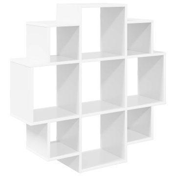 Vidaxl Stenska polica Bela 90 x 25 x 90 cm Inženirski les