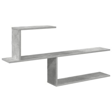 Vidaxl Stenska polica Betonsko siva 122 x 18 x 60 cm Inženirski les