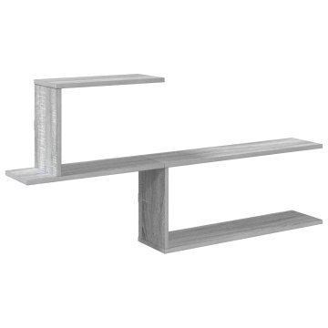 Vidaxl Stenska polica Siva Sonoma 122 x 18 x 60 cm Inženirski les
