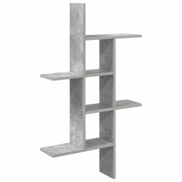 Vidaxl Stenska polica Betonsko siva 61 x 15 x 102 cm Inženirski les