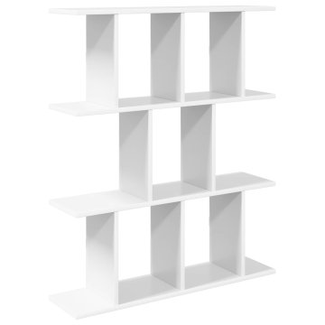 Vidaxl Stenska polica Bela 80 x 20 x 96 cm Inženirski les