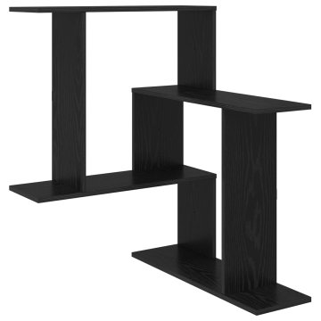 Vidaxl Stenska polica Črni hrast 67 x 67 x 87 cm