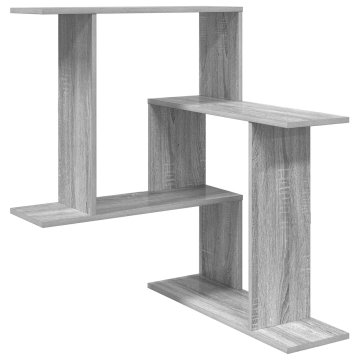 Vidaxl Stenska polica Siva Sonoma 67 x 67 x 87 cm Inženirski les