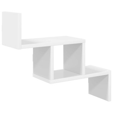 Vidaxl Stenska polica Bela 48 x 15 x 42 cm Inženirski les