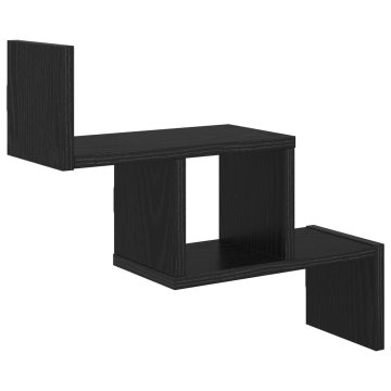 Vidaxl Stenska polica Črni hrast 48 x 15 x 42 cm Inženirski les