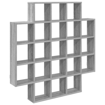 Vidaxl Stenska polica Siva Sonoma 100 x 13 x 100 cm