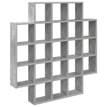 Vidaxl Stenska polica Betonsko siva 100 x 13 x 100 cm Inženirski les