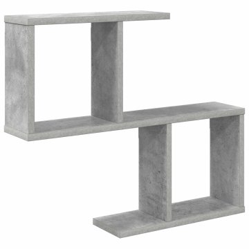 Vidaxl Stenska polica Betonsko siva 60 x 12 x 50,5 cm Inženirski les