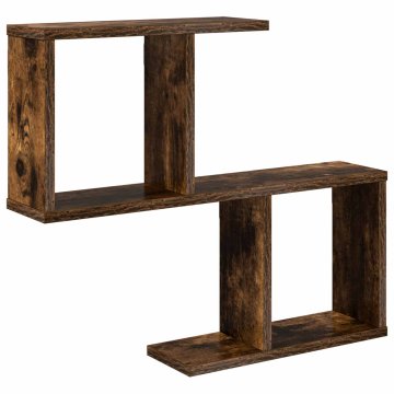 Vidaxl Stenska polica Dimljen hrast 60 x 12 x 50,5 cm Inženirski les