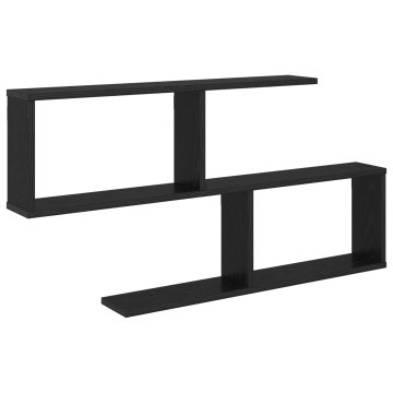 Vidaxl Stenska polica Črni hrast 100 x 12 x 50,5 cm Inženirski les