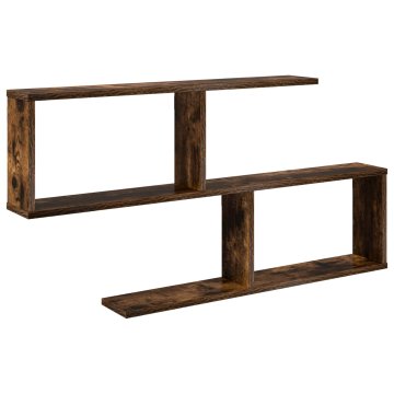 Vidaxl Stenska polica Dimljen hrast 100 x 12 x 50,5 cm Inženirski les