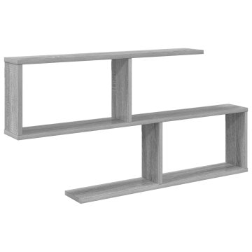 Vidaxl Stenska polica Siva Sonoma 100 x 12 x 50,5 cm Inženirski les