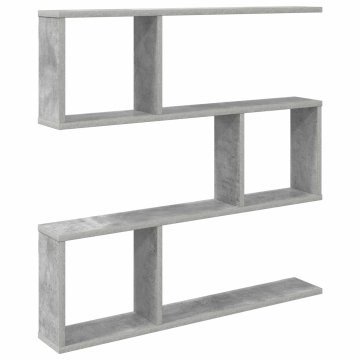 Vidaxl Stenska polica Betonsko siva 80 x 12 x 79,5 cm Inženirski les