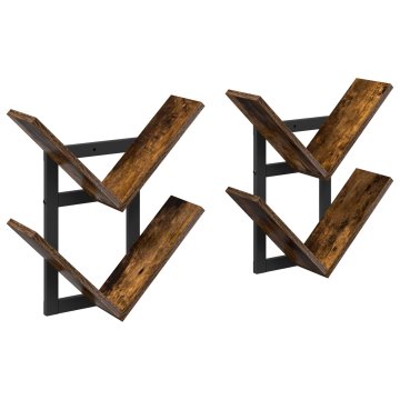 Vidaxl PrFloating Shelf 2 kos Dimljen hrast 43 x 15 x 47 cm