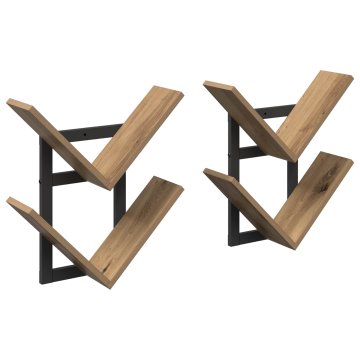Vidaxl PrFloating Shelf 2 kos Artisan hrast 43 x 15 x 47 cm