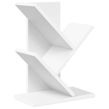 Vidaxl Polica za knjige drevesa 3-nadstropna 30 x 18 x 40 cm Bela
