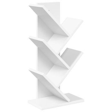 Vidaxl Lesena polica za knjige 4-tierska 30 x 18 x 60 cm Bela