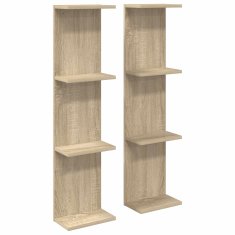 Vidaxl Stenska polica 2 kos Sonoma hrast 25 x 15 x 100 cm