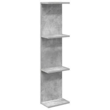 Vidaxl Stenska polica Betonsko siva 25 x 15 x 100 cm