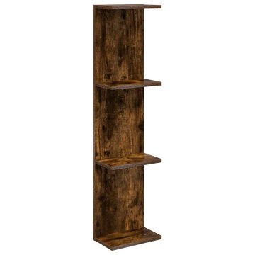 Vidaxl Stenska polica Dimljen hrast 25 x 15 x 100 cm