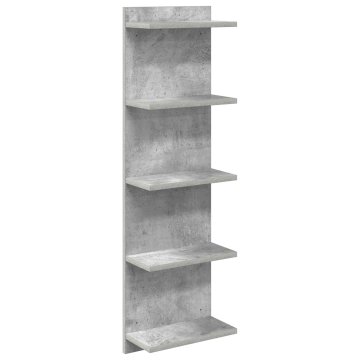 Vidaxl Stenska polica Betonsko siva 30 x 15 x 100 cm