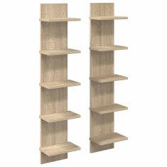 Vidaxl Stenska polica 2 kos Sonoma hrast 22 x 15 x 100 cm