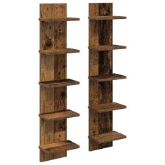 Vidaxl Stenska polica 2 kos Star les 22 x 15 x 100 cm Inženirski les