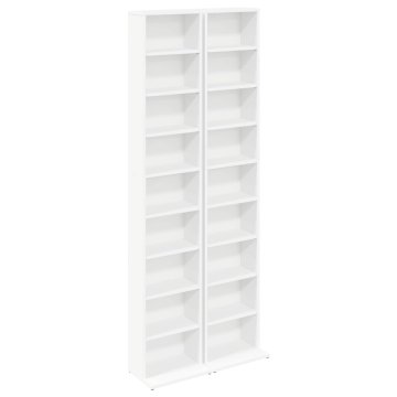 Vidaxl CD omara 2 kos Bela 33 x 23,5 x 175 cm Inženirski les