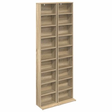 Vidaxl CD omara 2 kos Sonoma hrast 33 x 23,5 x 175 cm Inženirski les