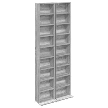 Vidaxl CD omara 2 kos Siva Sonoma 33 x 23,5 x 175 cm Inženirski les