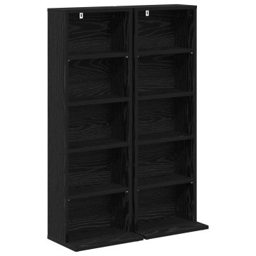 Vidaxl CD omara 2 kos Črni hrast 33 x 23,5 x 97,5 cm Inženirski les