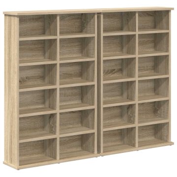 Vidaxl CD omara 2 kos Sonoma hrast 60 x 17 x 92 cm Inženirski les
