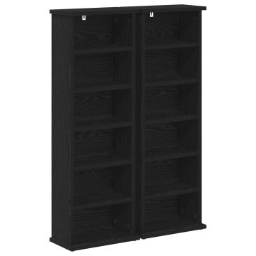 Vidaxl CD omara 2 kos Črni hrast 60 x 17 x 92 cm Inženirski les