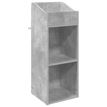 Vidaxl Omara za plošče Betonsko siva 36 x 36 x 95,5 cm Inženirski les