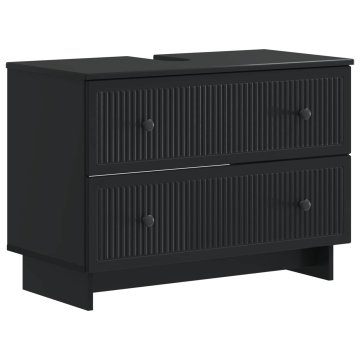 Vidaxl Kopalniška omara za umivalnik EDE Črna 82 x 41 x 59 cm