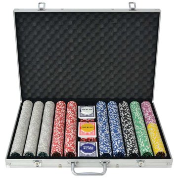 Vidaxl Poker Set s 1000 Laserskimi Žetoni Aluminij