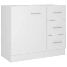Vidaxl Omarica za umivalnik bela 63x30x54 cm iverna plošča