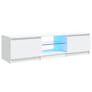Vidaxl TV omarica z LED lučkami bela 140x40x36 cm