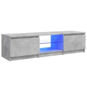 Vidaxl TV omarica z LED lučkami betonsko siva 140x40x36 cm