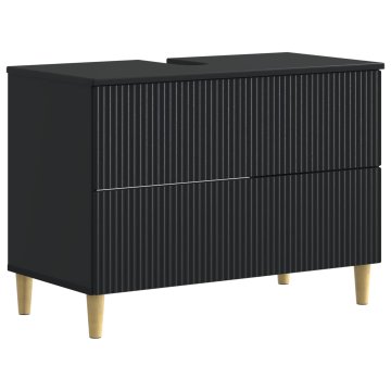 Vidaxl Kopalniška omara za umivalnik ARNHEM Črna 82 x 41 x 59 cm