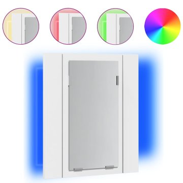 Vidaxl LED kopalniška omarica z ogledalom 40x12x45 cm