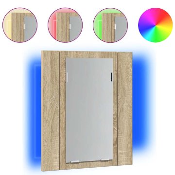Vidaxl LED kopalniška omarica z ogledalom 40x12x45 cm