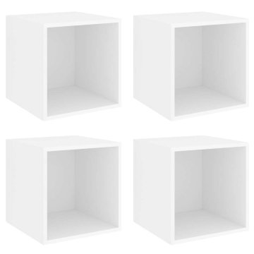Vidaxl Stenske omarice 4 kosi bele 37x37x37 cm inženirski les