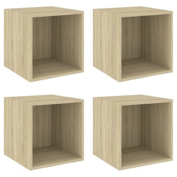 Vidaxl Stenske omarice 4 kosi sonoma hrast 37x37x37 cm inženirski les