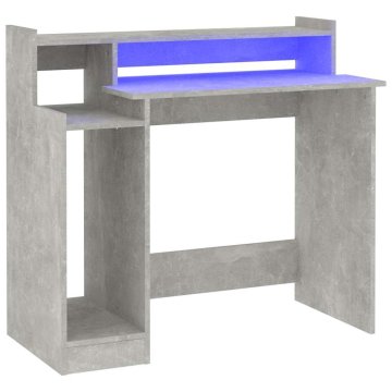 Vidaxl Pisalna miza z LED lučkami 97x45x90 cm inženirski les
